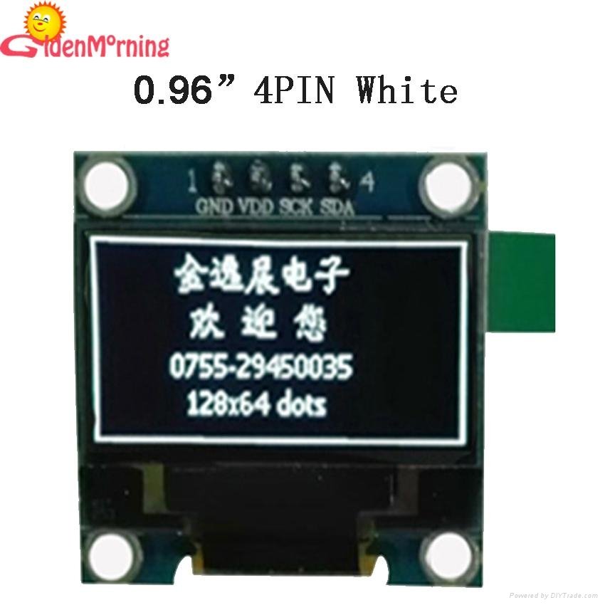0.96" OLED display, 4P interface IIC SPI, 128*64 pixels, white color