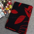 Vintage flower and leaves pattern fake cashmere thickened warm shawl 3
