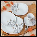 Europe hot sale fine porcelain square decal 20pcs dinner set 1