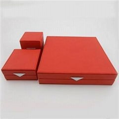 Three Pcs Jewelry Leather Box Set