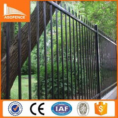 2.1m x 2.4m Powder coated Black Spear Top tubular security fencing 