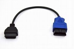 汽车OBD2检测仪ELM327延长线 OBDII 16P FEMALE  TO BLUE MALE CABLE