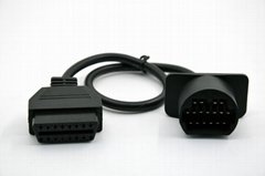 Auto OBD2 Tester extension cord     OBDII 16P FEMALE TO Mazda 17P cable