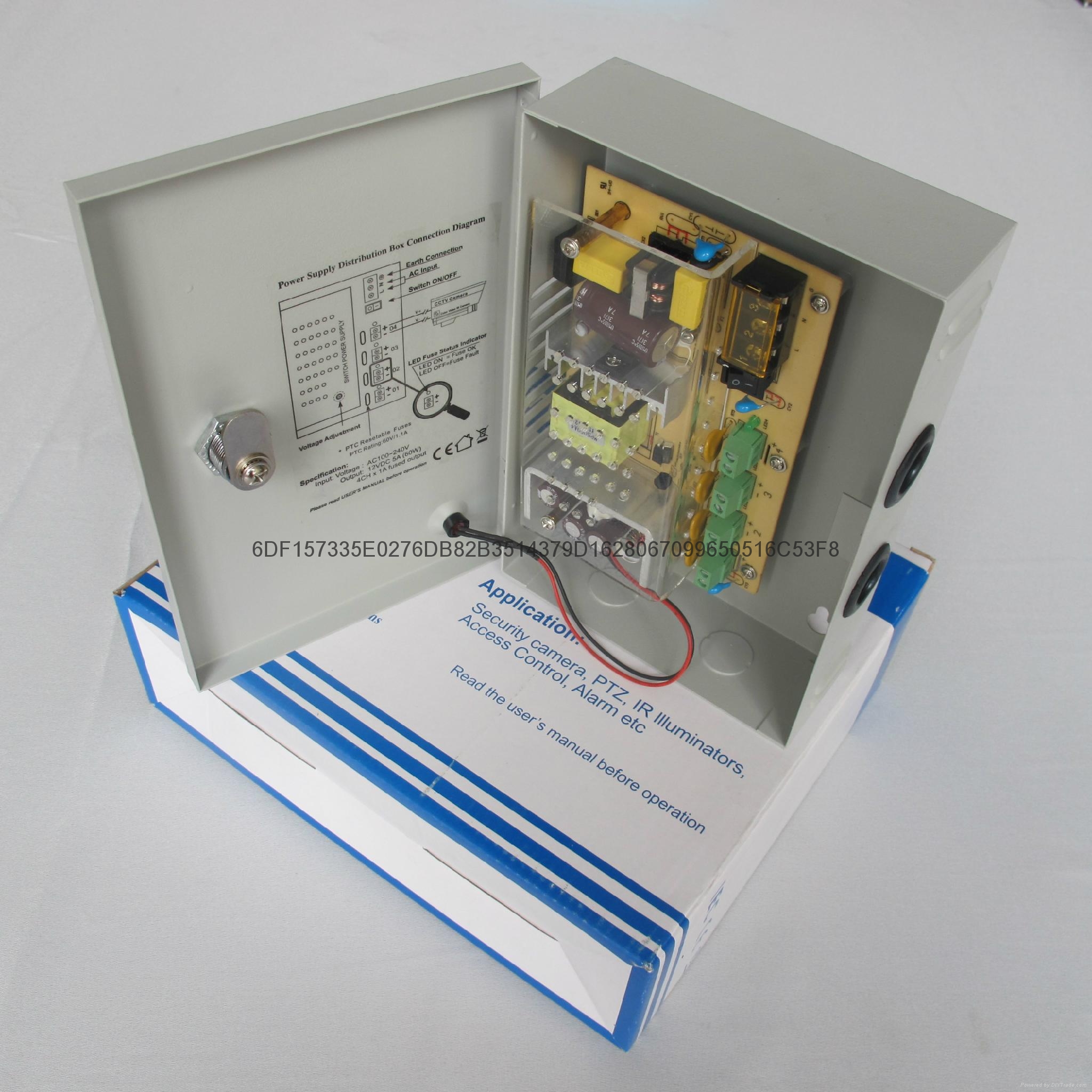 集中供电电源箱4路输出12V5A60W