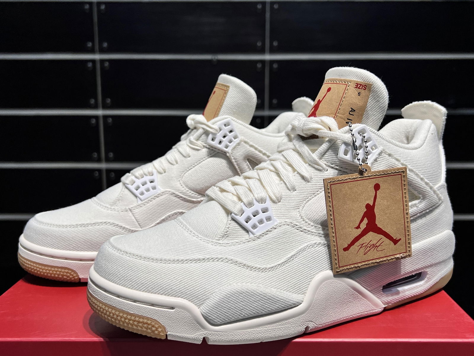 Top shoes Air Jordan 4 Retro Levis White Basketball Shoes Sneakers for men