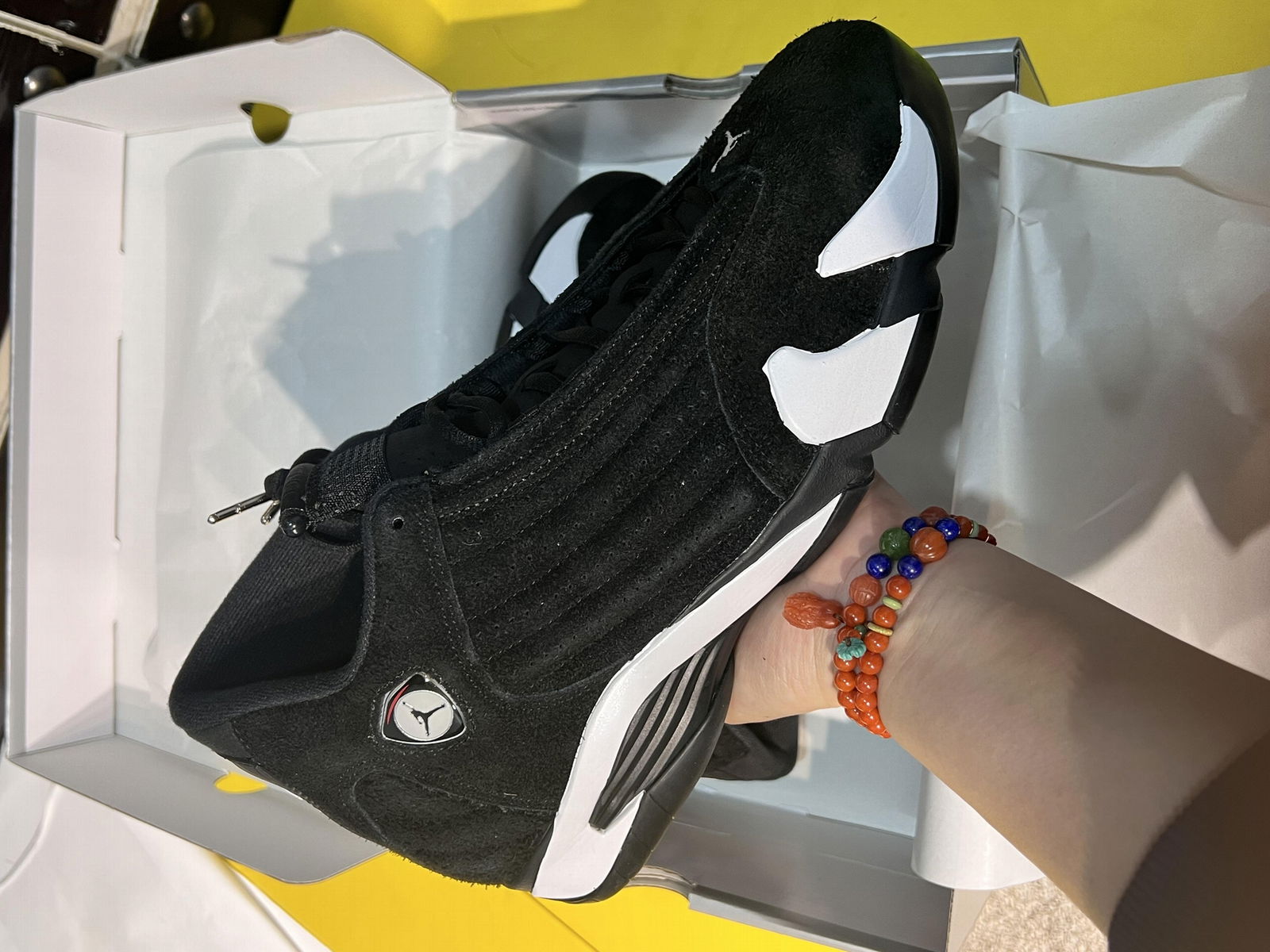 Top Quality  AIR JORDAN 14 BLACK/WHITE Sneakers  Basketball Shoes  2