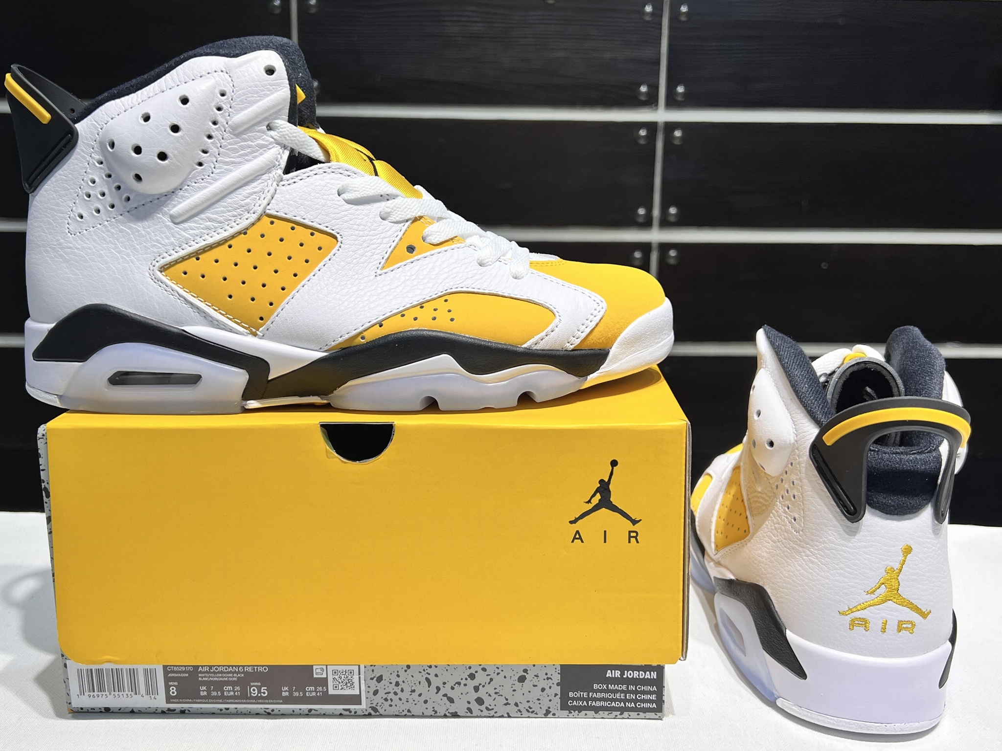 Best qaulity Air Jordan 6 Yellow Ochre Sneake basketball Shoes 7