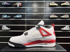 Hot shoes Air Jordan 4 Retro Red Cement men sneakers shoes basketball shoes