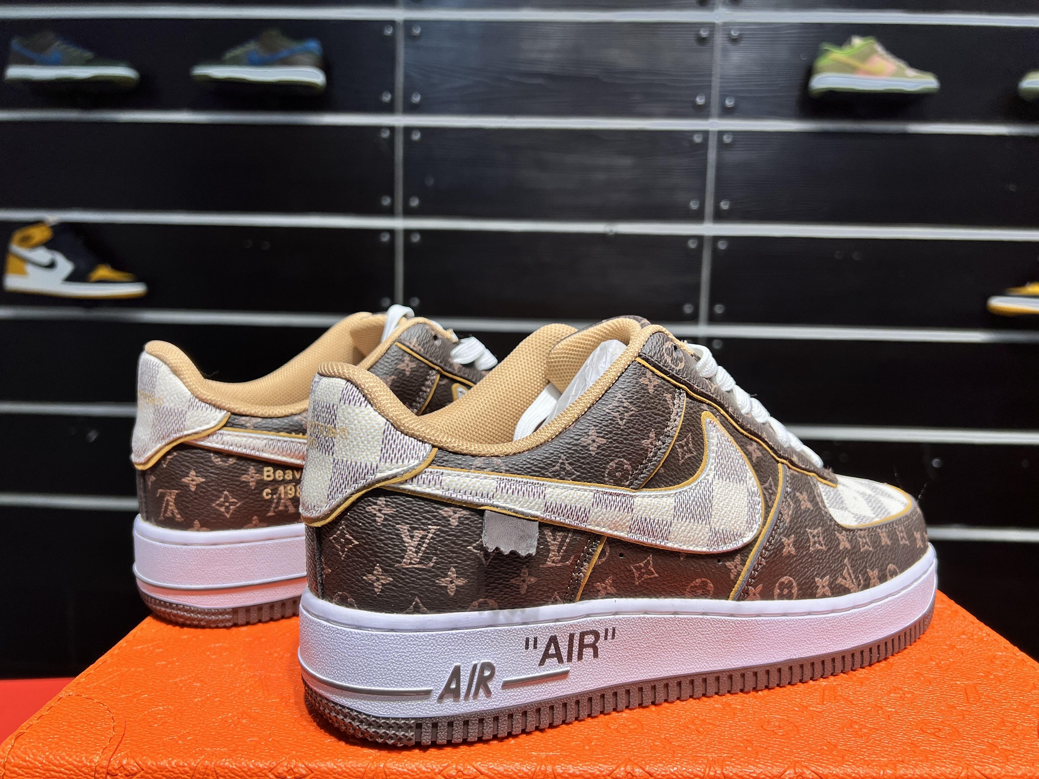                     Air Force 1 Low Monogram Brown Damier Azur sneakers shoes 1