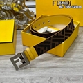 Hot sale Fendi Belt FF Buckle Black Fashion Women Belt for Men Leather Belt