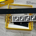 Wholesale newest Fendi Belt FF Embossed White /Black trendy casual belts