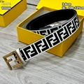 Wholesale newest       Belt FF Embossed White /Black trendy casual belts 4