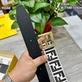 Wholesale newest Fendi Belt FF Embossed White /Black trendy casual belts
