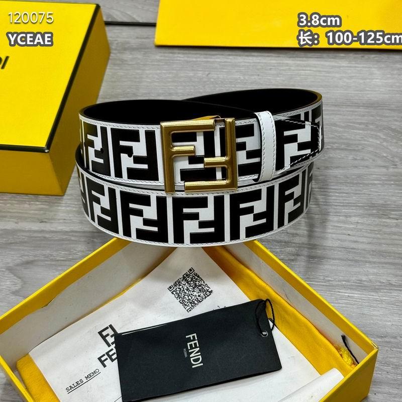 Wholesale newest       Belt FF Embossed White /Black trendy casual belts 13