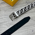 Wholesale newest Fendi Belt FF Embossed White /Black trendy casual belts