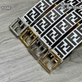 Wholesale newest       Belt FF Embossed White /Black trendy casual belts