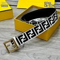 Wholesale newest       Belt FF Embossed White /Black trendy casual belts 19