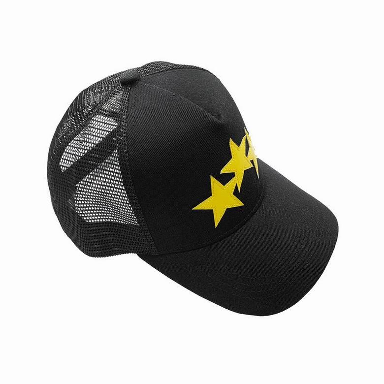 High quality AMIRI 3 Star Trucker Hat Black vintage solid color baseball caps  5