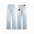 Hot sale Louis Vuitton by Tyler the Creator Monogram Denim Pants Washed Indigo