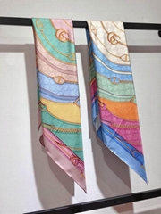 Hot sale Fashion Women 100% Silk Decorative Scarves Print Square Scarf 