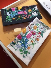 Wholesale       Flora Print Silk Shawl White Ladies square Scarves 