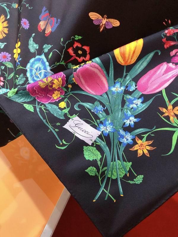 Wholesale       Flora Print Silk Shawl White Ladies square Scarves  6