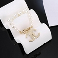 wholesale Interlocking Bracelet Gold/White/Crystal fashion pearl chain bracelet  17