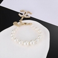 wholesale Interlocking Bracelet Gold/White/Crystal fashion pearl chain bracelet  19