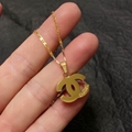 Top Quality Metal CC Paris Button Necklace Gold  fine jewelry necklace