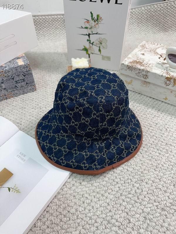 High Quality       GG Bucket Hat Blue/Brown Printed Reversible Bucket Hat 2