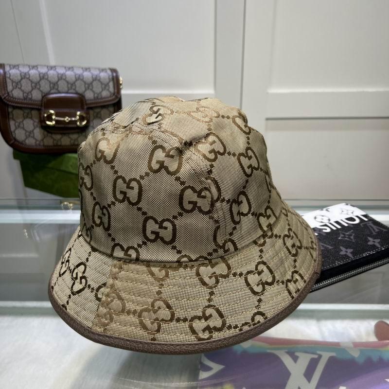       GG         Reversible Bucket Hat Bucket Hat Beige Brown Printed Bucket Hat 5