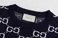 The Newest top Gucci GG All Over Crewneck Sweater Navy wool Jacquard sweater
