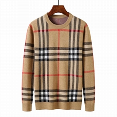  High quality          Cashmere Jacquard Sweater Soft Fawn men's wool Sweaters 