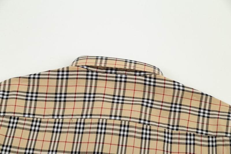 Wholesale          Classic Check Shirt Beige Long Sleeve casual men's shirts 7
