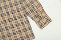 Wholesale          Classic Check Shirt Beige Long Sleeve casual men's shirts 11