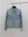 Top Quality Louis Vuitton Damier Washed Denim Jacket Indigo Men fashion Jacket 