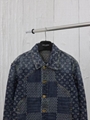  Louis Vuitton x Nigo Giant Damier Waves MNGM Denim Jacket Indigo fashion Coat