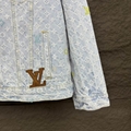 High quality Louis Vuitton Jacquard Denim Chore Coat  Denim Jacket Washed Indigo