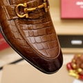 Wholesale Hermes Men Office Dress Shoes Crocodile Oxfords Leather Shoes