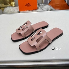 2024 New  Herme Women Flat Slippers Simple Women Casual Sandals  Summer Slippers