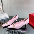 Best quality Ferragamo High Heel Summer Women's Sandals square head high heels 