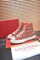 Hot sale Valentino High Cut Man shoes Canvas shoes  Flats men Shoes sneaker
