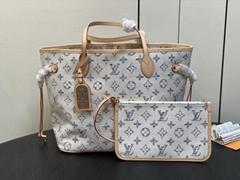 High quality               Neverfull MM Multicolor Beige Handbag shoulder bag