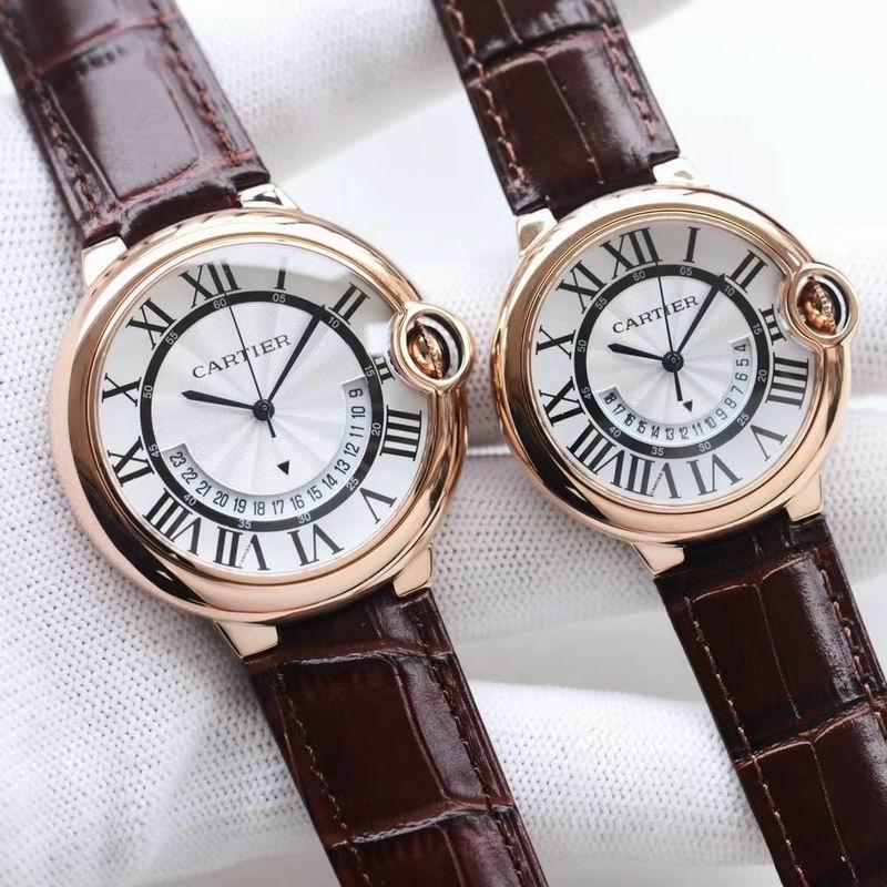 High quality Cartier Quartz women couple Watches leather Waterproof Wristwatch 2