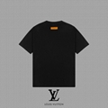  Wholesale Louis Vuitton Rainbow Printed T-shirt Milky White Black T-shirt 