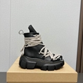Rick Owens Fashion Canvas Unisex Shoesblack Leather high-top platform sneakers i