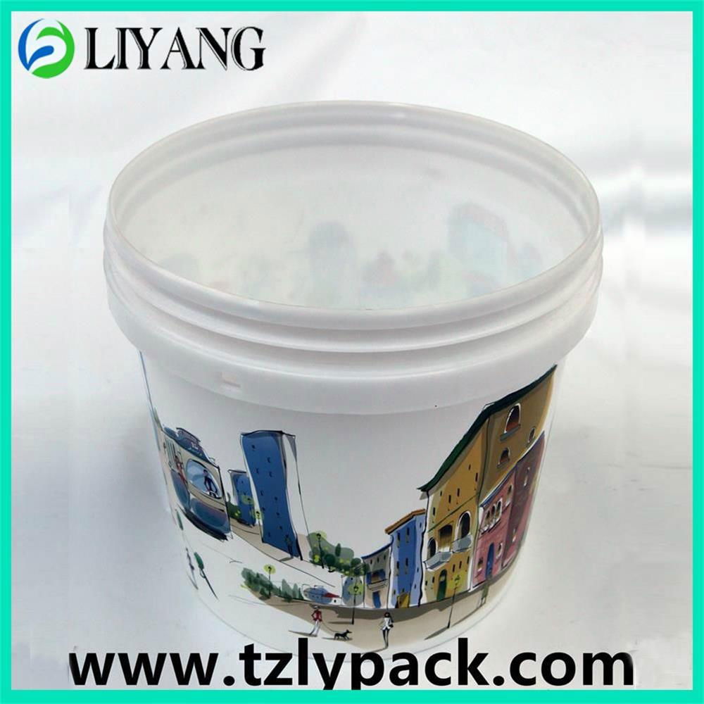 heat transfer/ in mould label transfer on plastic bucket