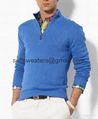 1/4 zip up neck plain knitted handmade mens pullover sweater 4