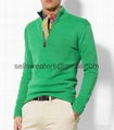 1/4 zip up neck plain knitted handmade mens pullover sweater 2