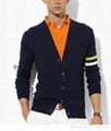 classic design V neck argyle cardigan mens intarsia sweater  2